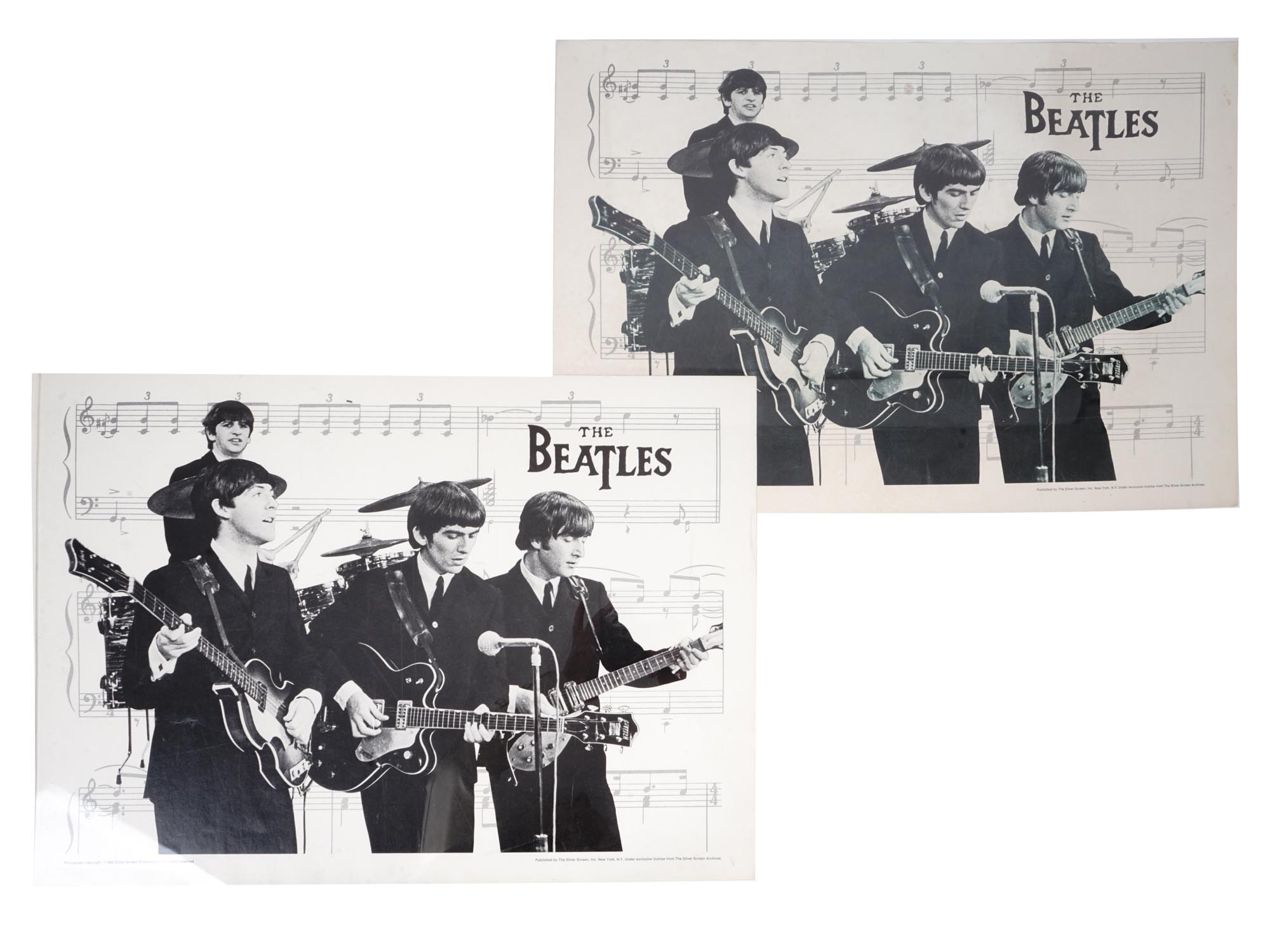 SIX SILVER SCREEN POSTERS THE BEATLES JAMES DEAN PIC-1